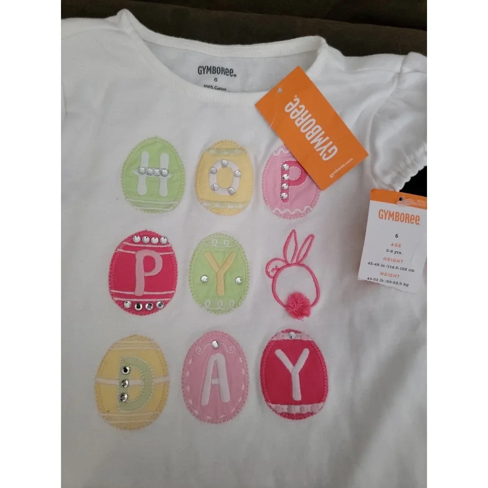 Gymboree spring dressy easter bunny hoppy day‎ top size 6 nwt